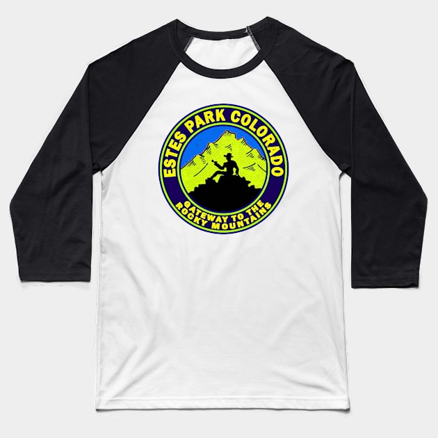 Estes Park Colorado Rocky Mountain National Park Rockies Baseball T-Shirt by TravelTime